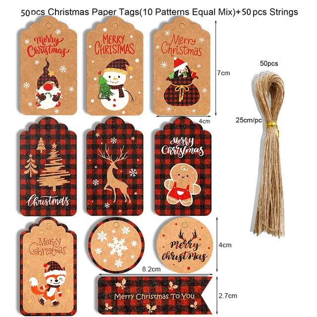 Merry Christmas Kraft Paper Tags