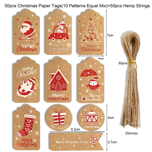 Merry Christmas Kraft Paper Tags