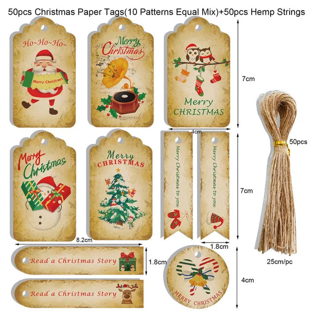 Merry Christmas Kraft Paper Tags