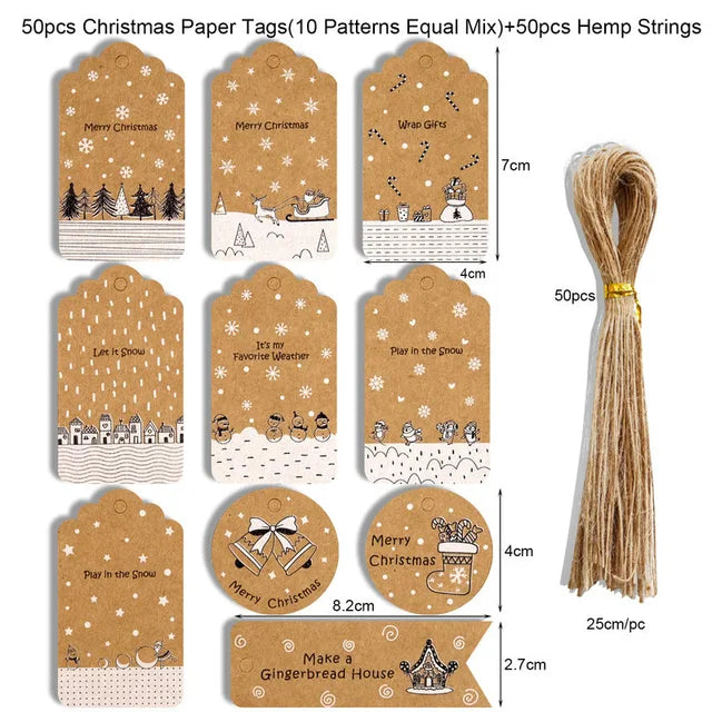 Merry Christmas Kraft Paper Tags