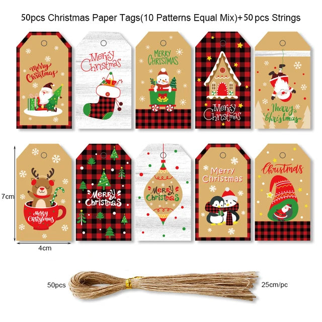 Merry Christmas Kraft Paper Tags