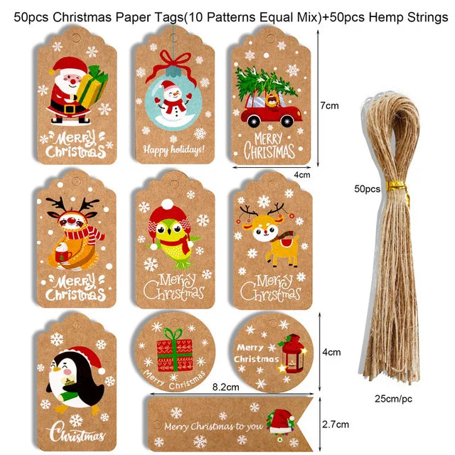 Merry Christmas Kraft Paper Tags