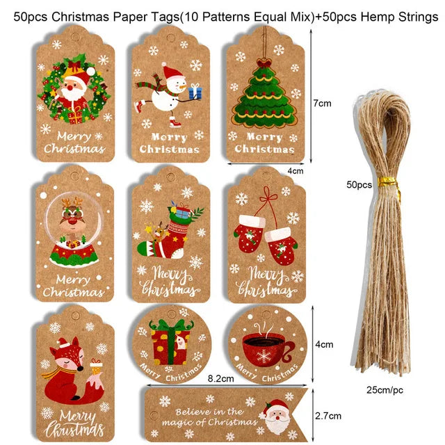 Merry Christmas Kraft Paper Tags