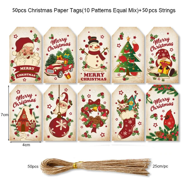 Merry Christmas Kraft Paper Tags