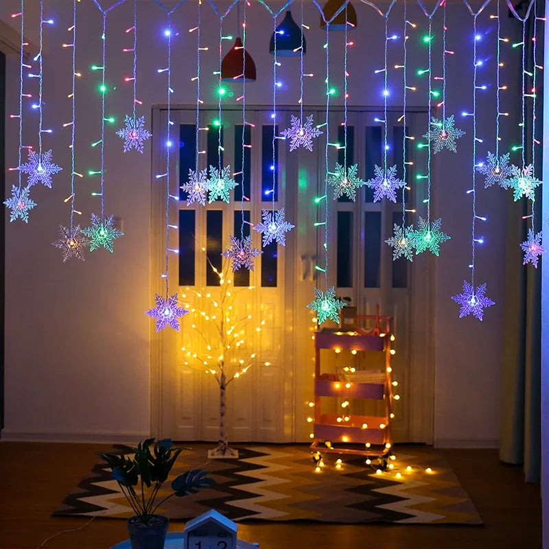 Snowflake Curtain String Lights