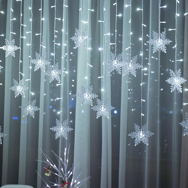 Snowflake Curtain String Lights