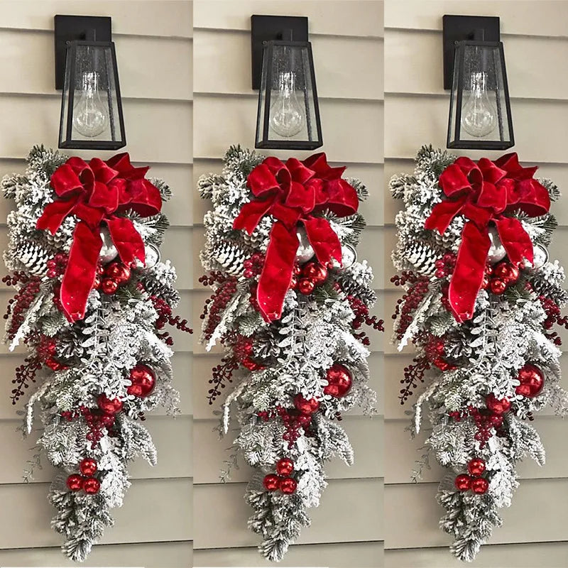 Flower Garland Rattan Set For Front Door