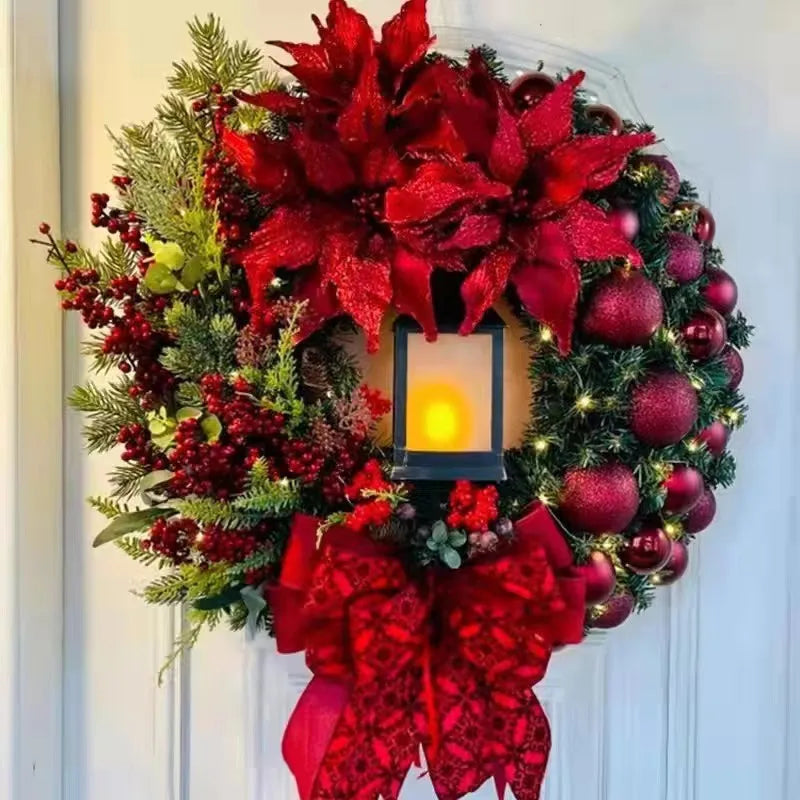 Christmas Wreath with Lamp Bow Ball