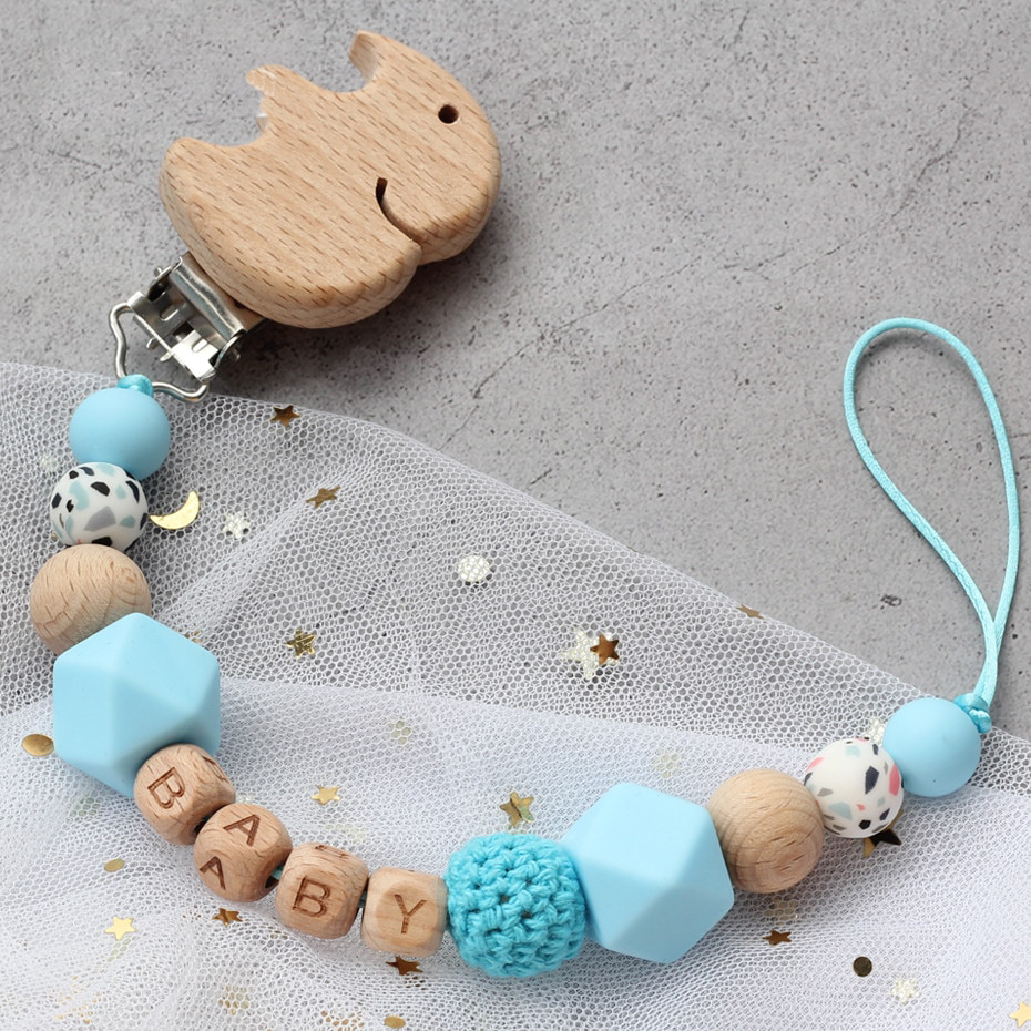 Safe Teething Chain with Personalized Name - Catchy Goods® 