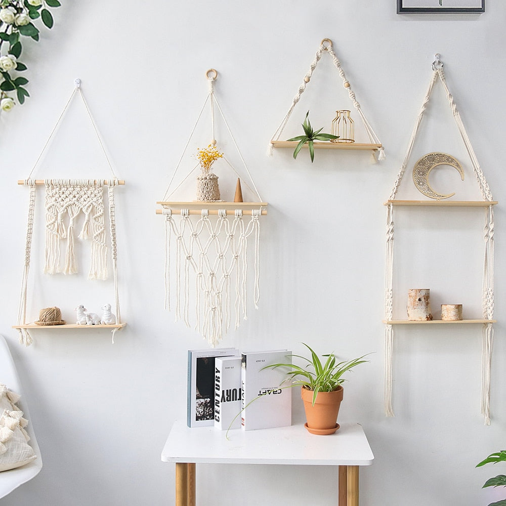 Macrame Wall Hanging Shelf Home Decor