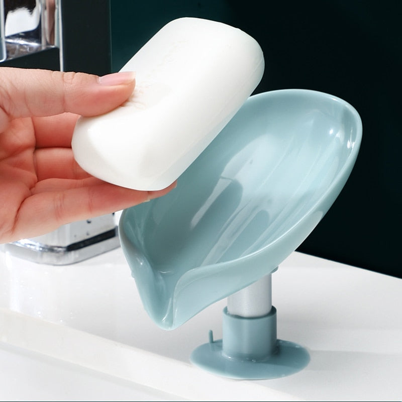 Leaf Shape Drain Soap Holder Box Bathroom Accessories