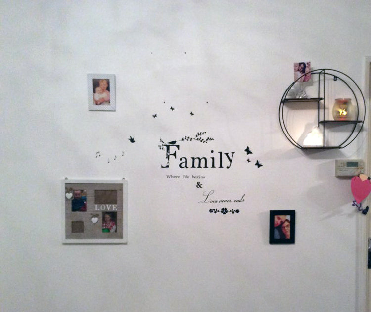 Family Love Never Ends Quote Vinyl Wall Sticker Art - Catchy Goods® 