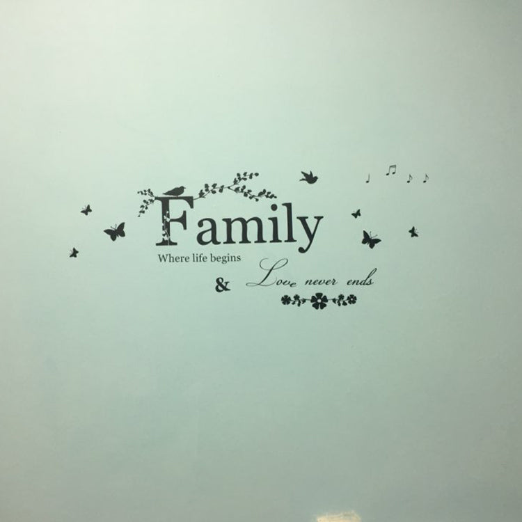 Family Love Never Ends Quote Vinyl Wall Sticker Art - Catchy Goods® 