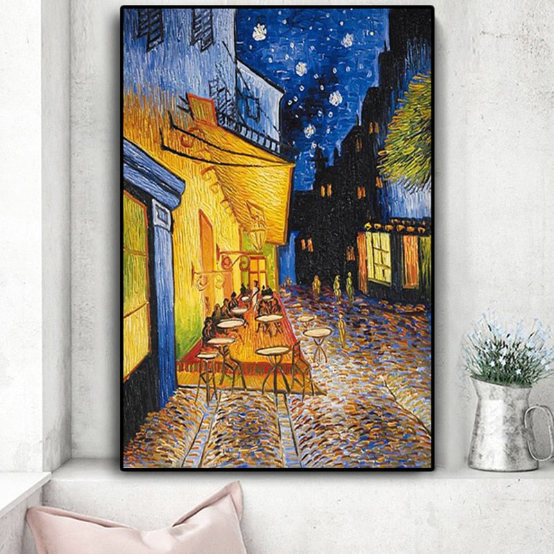 Famous Van Gogh Cafe Terrace Oil Canvas Posters - Catchy Goods® 