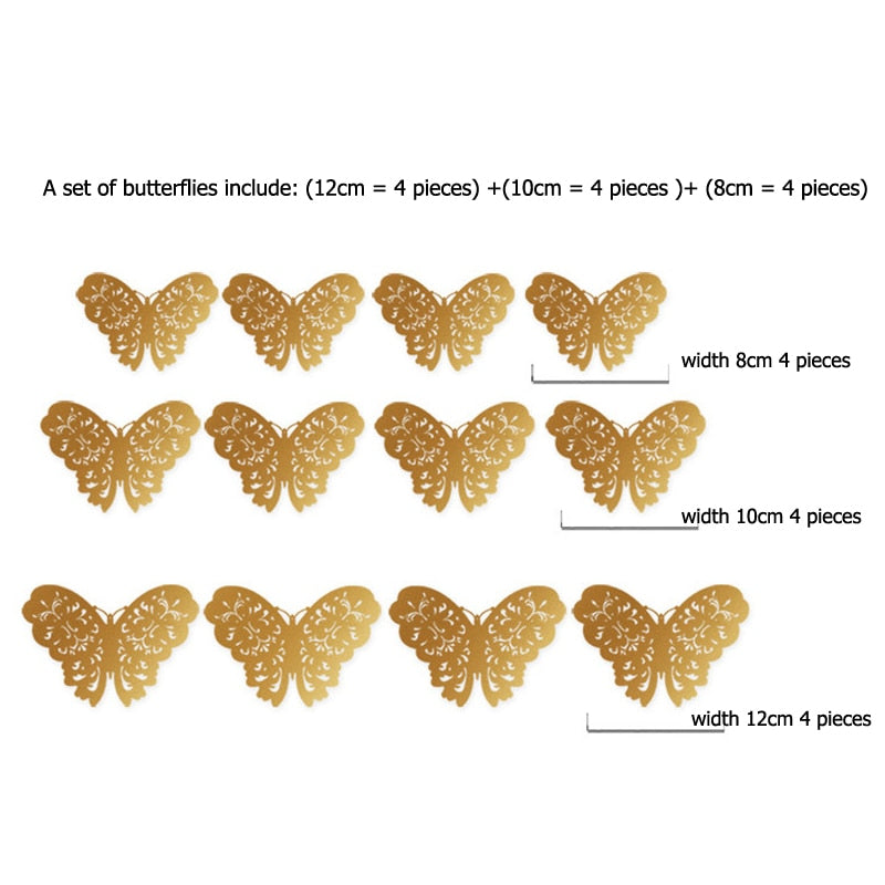 Hollow 3D Butterfly Wall Stickers Decoration Set - Catchy Goods® 