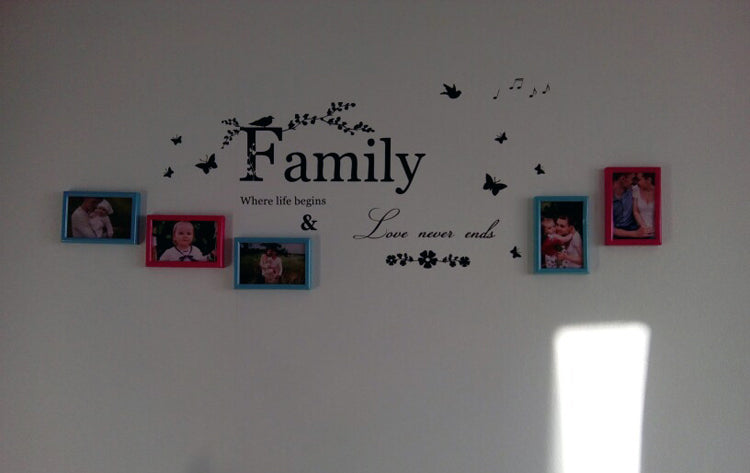 Family Love Never Ends Quote Vinyl Wall Sticker Art - Catchy Goods® 