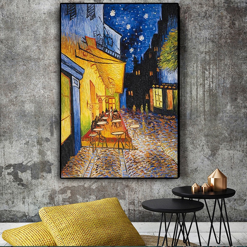 Famous Van Gogh Cafe Terrace Oil Canvas Posters - Catchy Goods® 