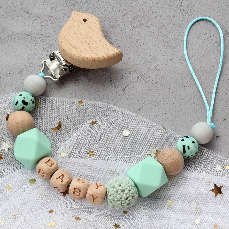 Safe Teething Chain with Personalized Name - Catchy Goods® 