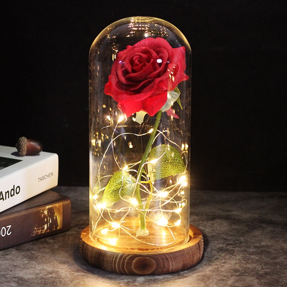 Galaxy Rose Artificial Flowers Beauty and the Beast Rose Decor