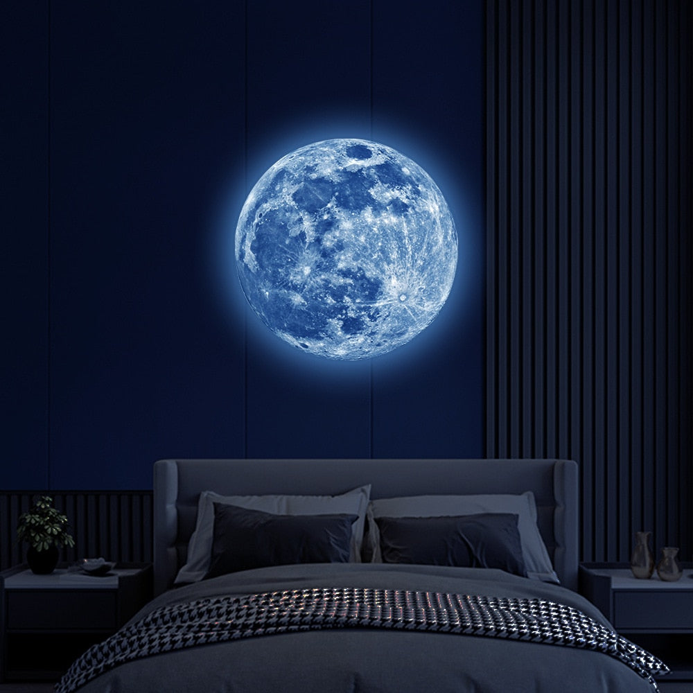 Aesthetic 3D Luminous Glowing Moon Wall Sticker