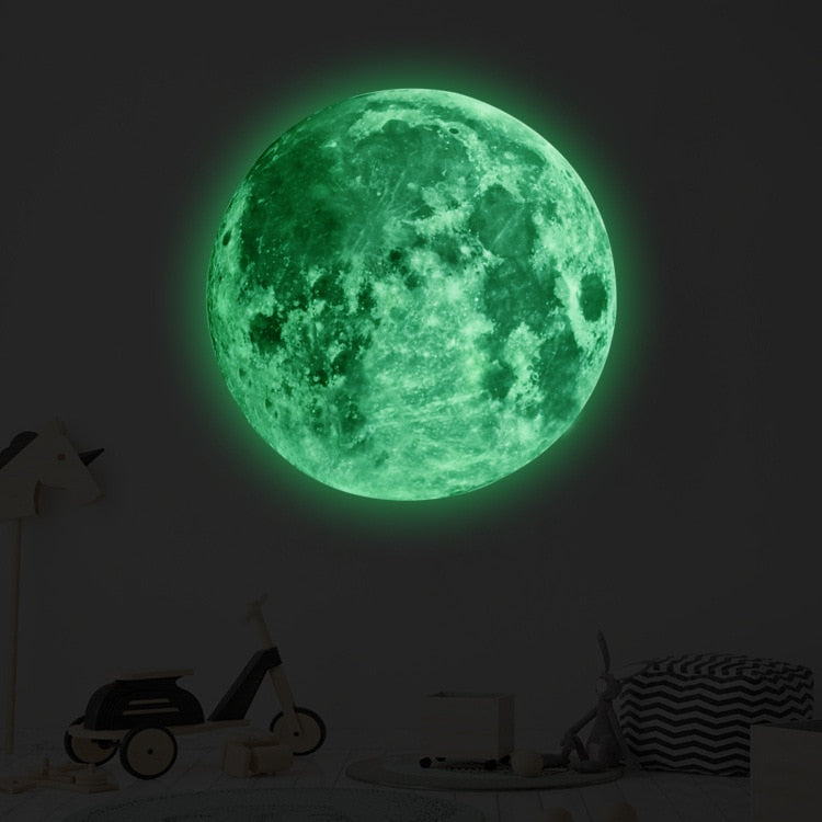 Aesthetic 3D Luminous Glowing Moon Wall Sticker