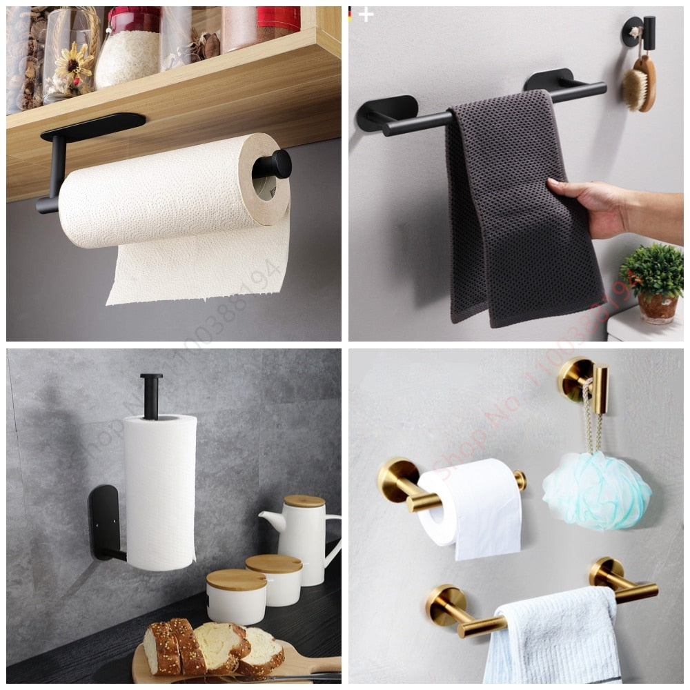 Adhesive Tissue Roll Paper Wall Mount Holder Kitchen  Stand - Catchy Goods® 