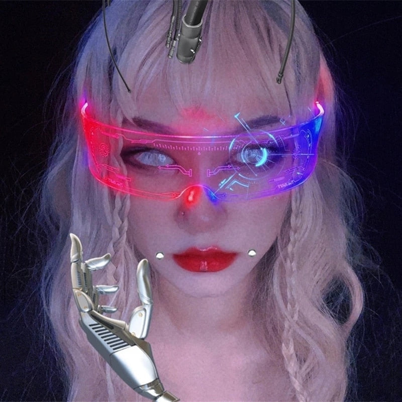 LED Luminous Vintage Punk Glasses