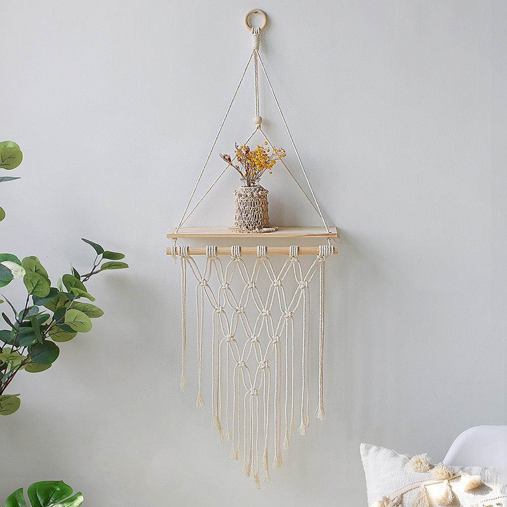 Macrame muur hangende plank Home Decor