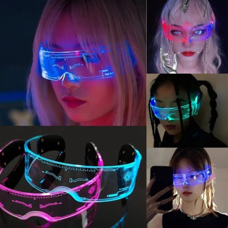 LED Luminous Vintage Punk Glasses