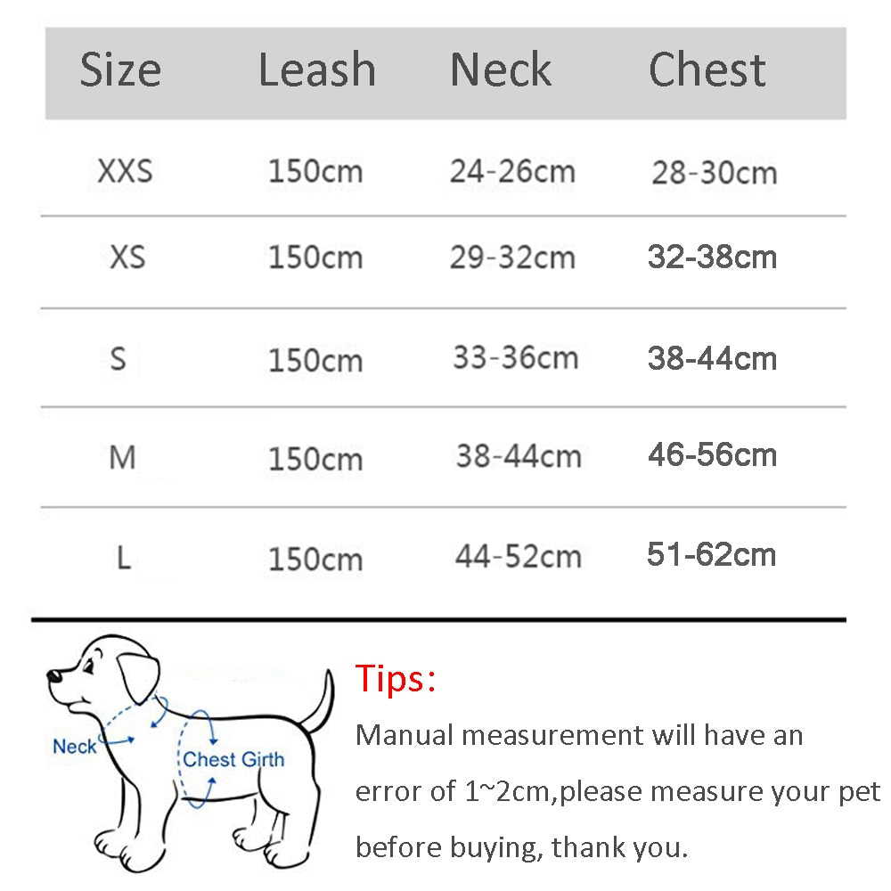 Adjustable Pet Harness Leash Set