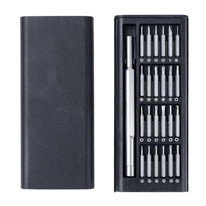 Mini Tool Case Precision Magnetic Screw Driver Black Bits  Set