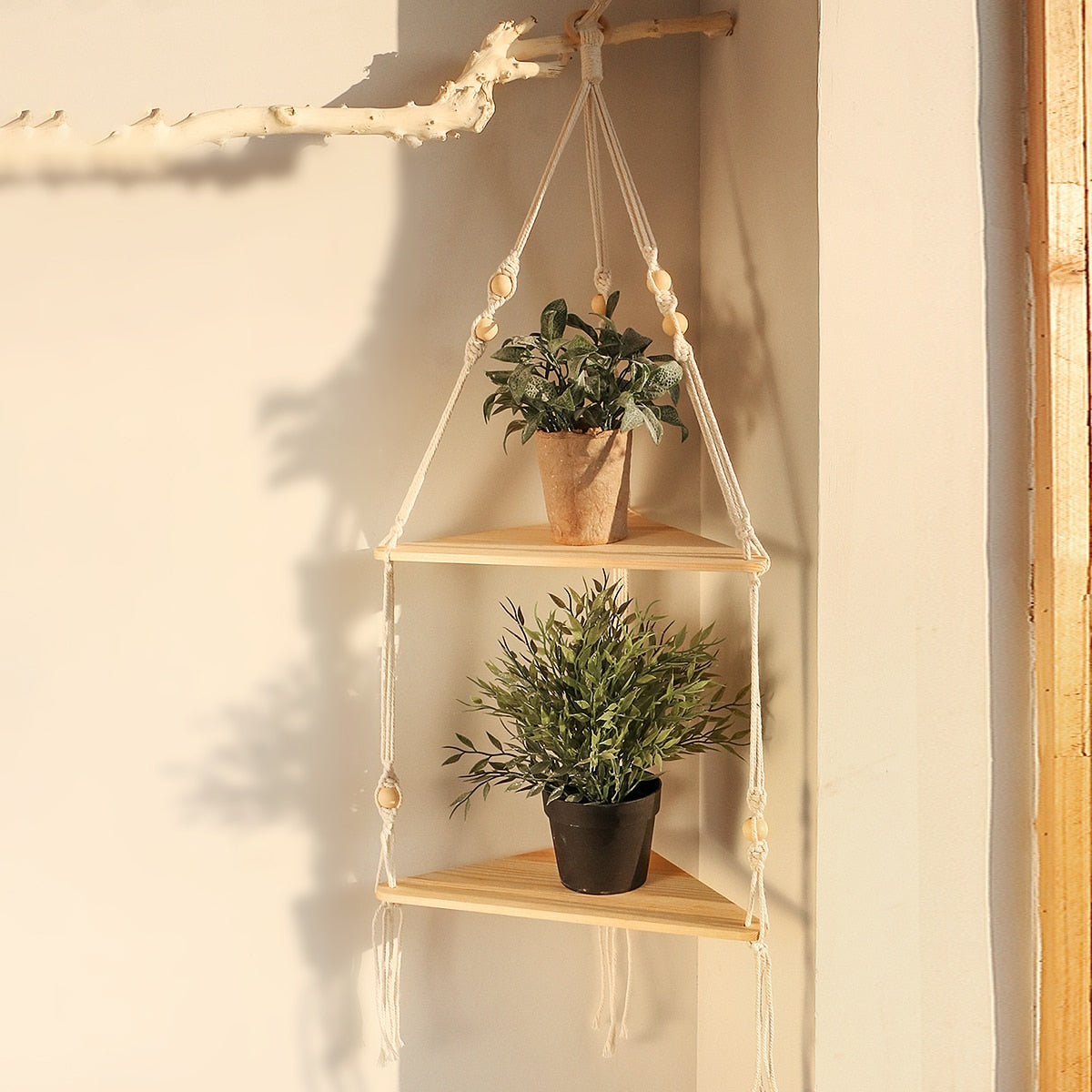 Macrame muur hangende plank Home Decor