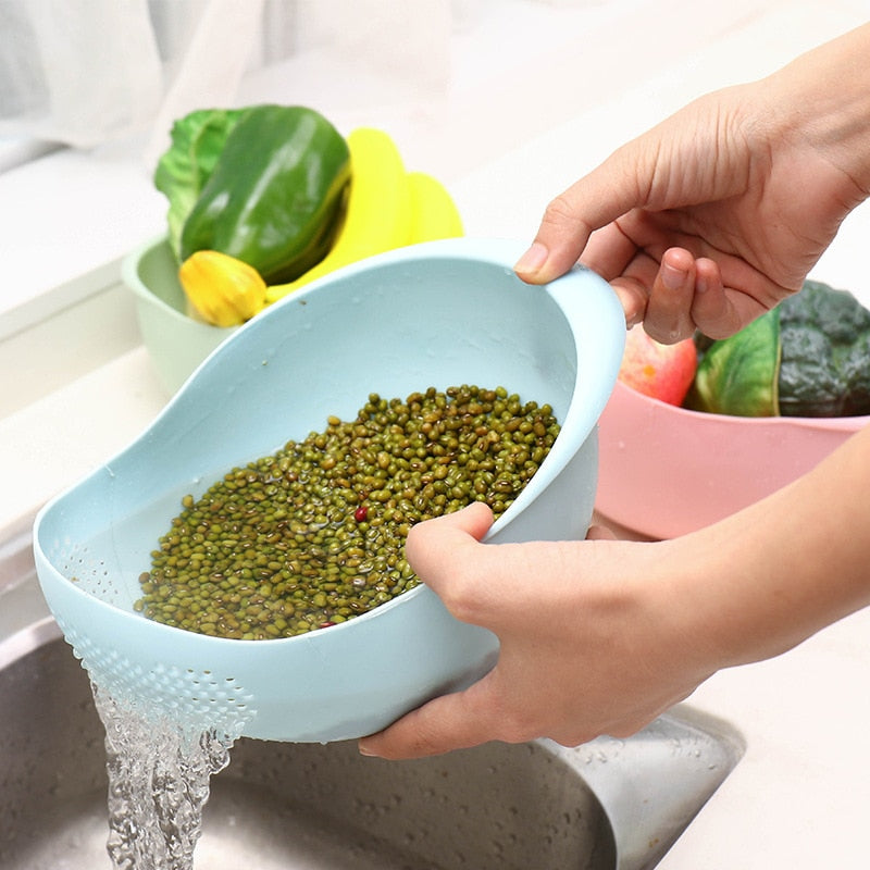 Rice Sieve Plastic Colander Kitchen Drain Basket - Catchy Goods® 