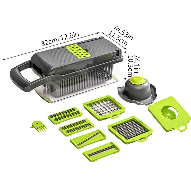 Multifunctional Vegetable Slicer Cutter Shredders With Basket