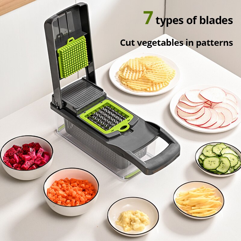 Multifunctional Vegetable Slicer Cutter Shredders With Basket