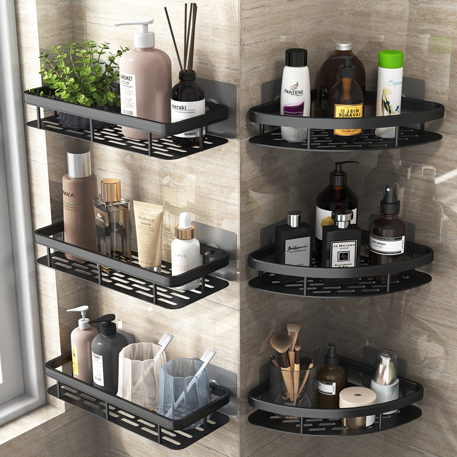 Aluminum Alloy Shelf Bathroom Storage Organizer - Catchy Goods® 