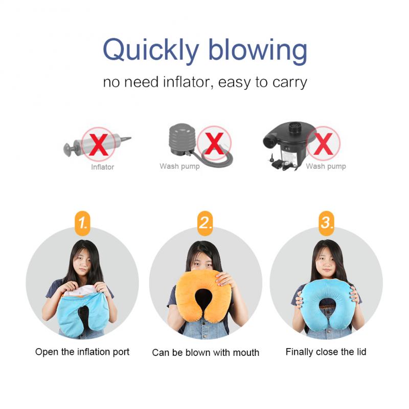 U-shaped Inflatable Travel Neck Pillow