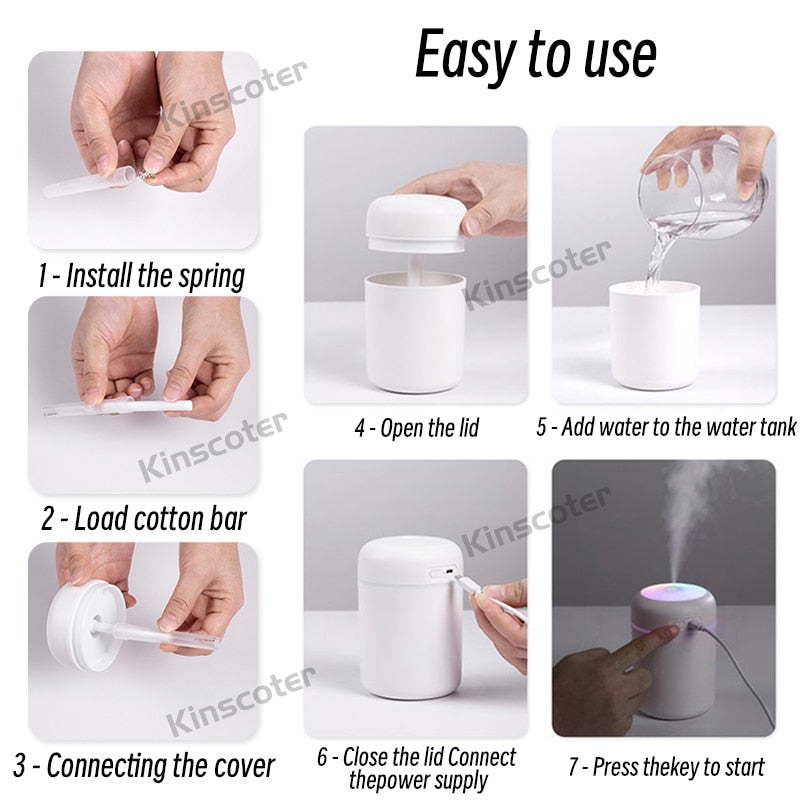 H2O Portable Mini USB Aroma Diffuser Air Humidifier