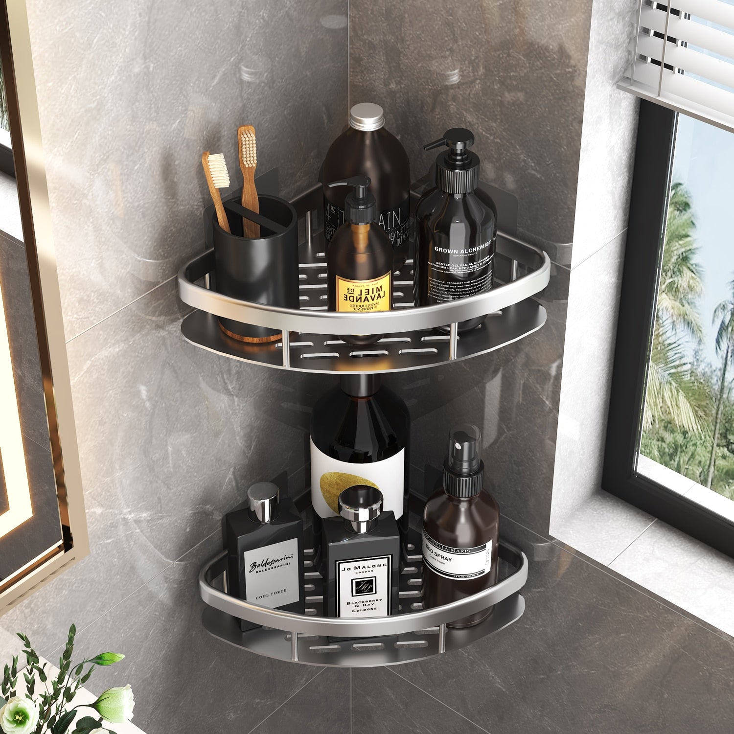 Aluminum Alloy Shelf Bathroom Storage Organizer - Catchy Goods® 