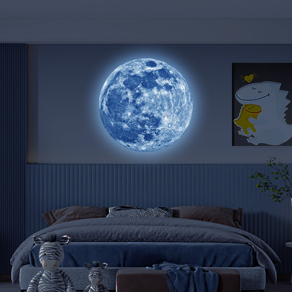 Aesthetic 3D Luminous Glowing Moon Wall Sticker