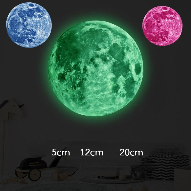 Aesthetic 3D Luminous Glowing Moon Wall Sticker