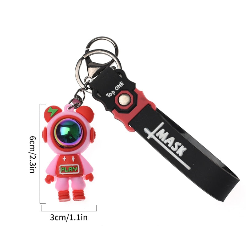 Cute Astronaut Bear Lightning Keychain