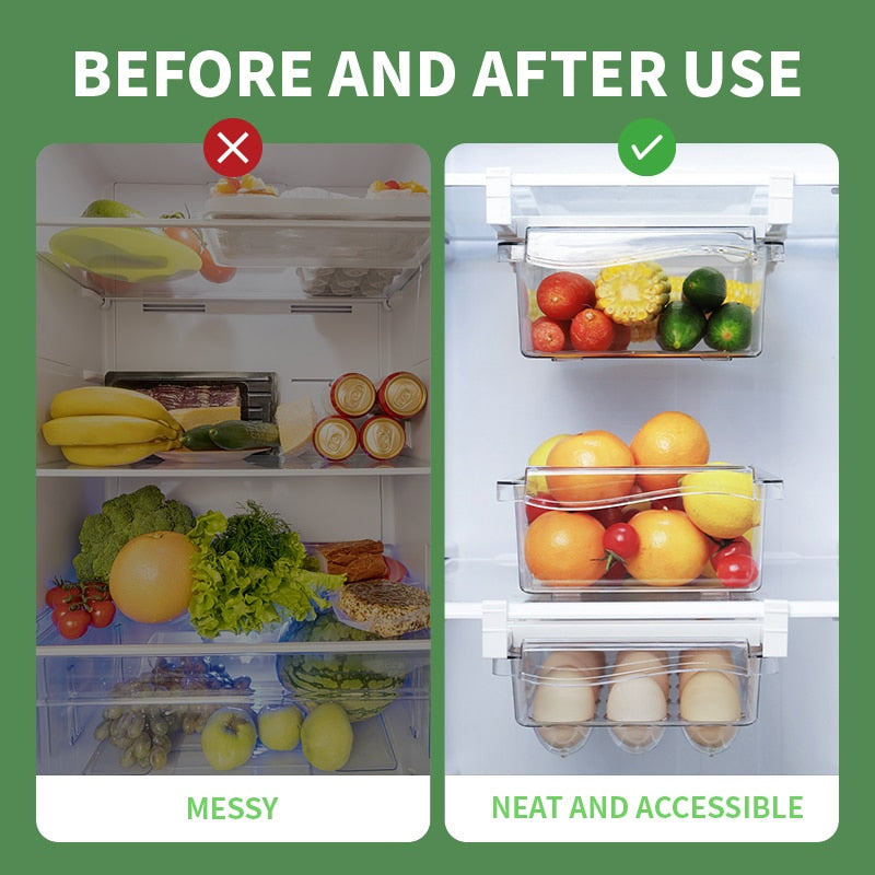 Plastic Clear Fruit Food Storage Box Fridge Organizer - Catchy Goods® 